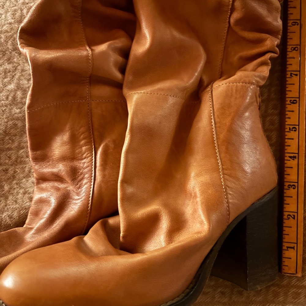 Free People leather slouch boots with heel size 6